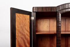 Antique 1940s French Art Deco Macassar Ebony Wood Wardrobe Armoire Cabinet