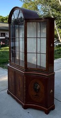 Satinwood Chiffonie adams revival antique hand painted china hutch cabinet hutch