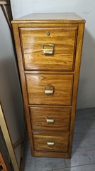 Vintage National Mt. Airy Solid Oak Wood 4-Drawer File Cabinet Mission Style