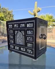 Miniature Ebony Cabinet Engraved Italian Style 10,5″x1 1,1″ x7,2″