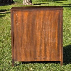 Vintage Mid-Century Modern Record Cabinet / Open Bookshelf