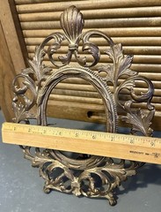 Antique Victorian Gilt Iron Oval Mirror or Picture Frame