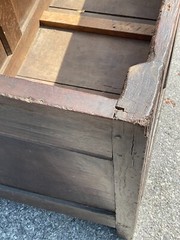 antique pilgrim period 17th c carved oak coffer primitive blanket chest