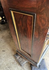RENAISSANCE ROSEWOOD CREDENZA WITH GOLD INCISING AND PORCELAIN PLAQUES