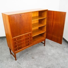 Mid Century Danish Modern Credenza Sideboard 4 Drawers Teak Oak Mcm Denmark Mcm