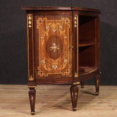 Half moon sideboard antique style Louis XVI furniture inlaid wood 20th century
