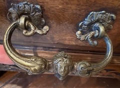 Vitrine, Louis XVI Vernis Martin Style, Carved Walnut fromFrance 1860