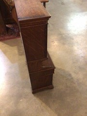 Antique Child’s Hutch / Cupboard With Glass Doors And Mirror