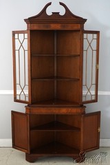 L73677: English Made Mahogany Inlaid Corner Cabinet 1 Of 2