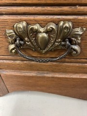 Antique Tall Double Door Oak Hutch Cabinet 7ft tall 53inch wide