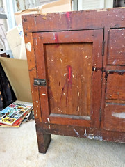 antique vintage industrial workbench cabinet tv stand table cleveland ohio 1920