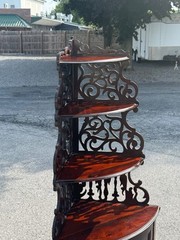 Antique Victorian Rosewood corner cabinet cupboard whatnot 1860 carved pierced