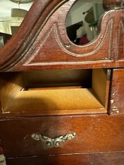 Antique Vintage Mahogany Salesman Sample Miniature Highboy Chest Clam Shell Rare