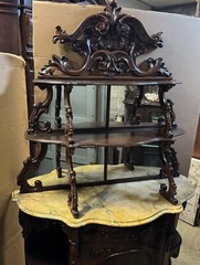ROCOCO ROSEWOOD CARVED ETAGERE