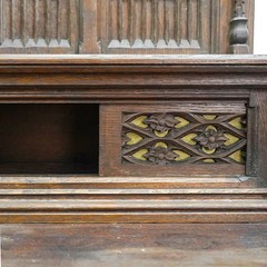 19th Century French Gothic Revival Two Tiered Tall Cabinet 93 H