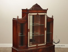 Chinese Chippendale Style Mahogany Vitrine Display Cabinet