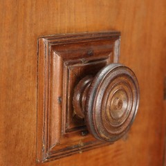 Ancient Cupboard Double Étagère Early XVII Century Walnut Paneled Doors
