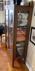 Oak/Glass Display Cabinet – Bookcase – Vinyl records