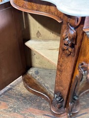 Antique Rosewood Victorian Cabinet Mirror Server Sideboard Carved 1860
