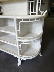 VINTAGE CHINESE CHIPPENDALE RATTAN ETAGERE, GREAT DESIGNER FARE