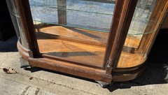 VICTORIAN CARVED OAK BEVELED GLASS CHINA CABINET