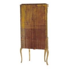 French Louis XVI Style Vernis Martin Decortated Gilt Wood & Ormolu Vitrine c1890