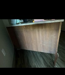Antique French Style cabinet Marble top,hand painted H 32 1/2″, W 35″,D 17 1/2”