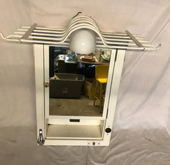 Antique VTG Starr Deco Sconce Rack Top 17×30 Mirror Metal Cabinet Old 1235-26B