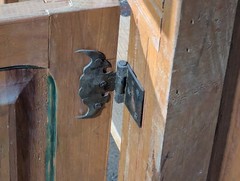 Antique Hoosier Cabinet, Kitchen Drawers, Rustic Pine, Knotted Wood, Iron Hinges