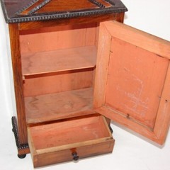 Antique French Charles X Ebeniste’s Apprentice Doll Sized 16″ Miniature Armoire