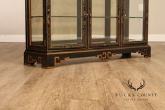 Chinoiserie Hand Painted Lighted China Display Cabinet