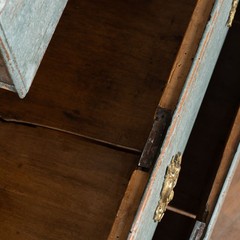 Early 19th Century Swedish Blue Painted Pine Display Cabinet