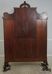 F67609: Antique Victorian Carved Mahogany Curio Display Cabinet