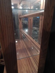 Vintage Wooden Oak China Cabinet Hutch Cupboard Buffet Lighted Eagle Industries