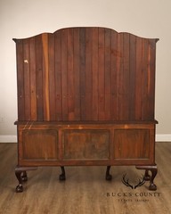 Queen Anne Style Welsh Two Piece Open Hutch Cabinet With Carved Claw & Ball Feet