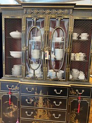 Vintage Chinoiserie China Cabinet by Union National