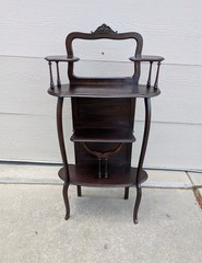 Antique Larkin Art Nouveau Victorian Mahogany Display Shelf Etagere Parlor Stand