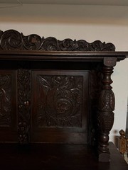 19th Century Hand Carved Museum Grade Oak Sideboard / Buffet
