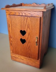 Wooden Heart Cutout Freestanding Cabinet 32″ Tall 22×19 Printer Microwave Stand