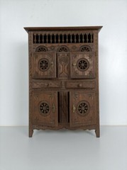 Small French Breton cabinet Wood antique 19th century hand Carved Gorgeous Ra