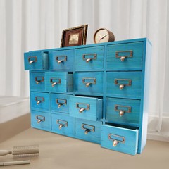16 Drawers Apothecary Cabinet Library Card Catalog Cabinet Tabletop Vintage Apot