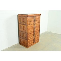 Antique Arts & Crafts Oak Flat File Cabinet by Hamilton, Circa 1900