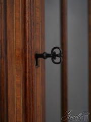 L73677: English Made Mahogany Inlaid Corner Cabinet 1 Of 2