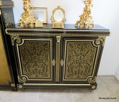 Furniture L XIV 2 doors in brown tortoiseshell Boulle marquetry 19th Napoléon
