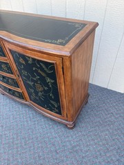 67862 Hand-Painted Floral Accent Cabinet with Drawers and Door