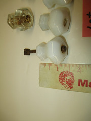 VINTAGE HOOSIER CABINET GLASS DRAWER PULL / KNOB LOT # 12