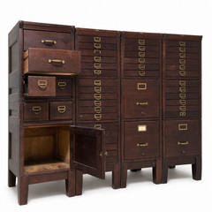 Antique Stacking File Cabinet – Modular Apothecary Card Catalog Solid Wood