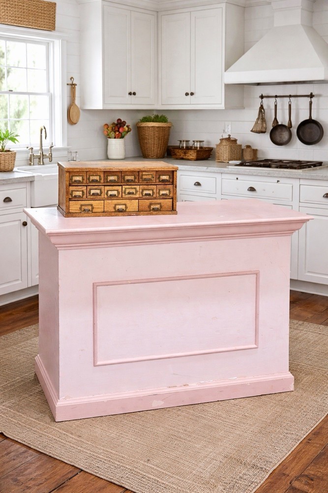 Antique store counter wood bar kitchen island countertop cottage table Vintage
