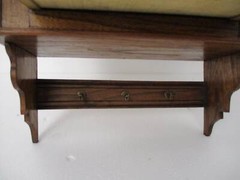 Vintage Wood Kitchen Apothecary Bathroom Wall Cabinet Hooks for Towels Pediment