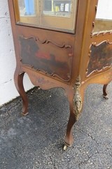 French Late 1800s Painted Vitrine Display Curio Cabinet Cupboard 5607